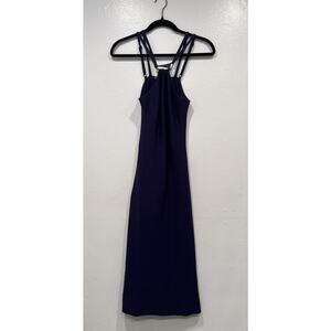 Halston Heritage Aubergine Halter Dress Women’s Size XS Knit Open Back Bodycon